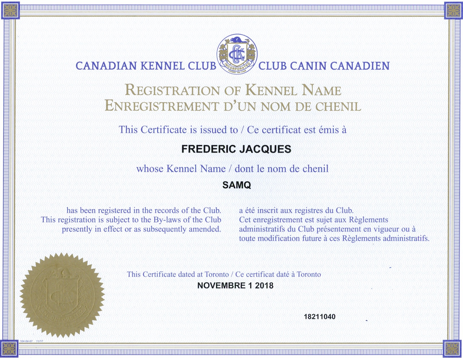 Canadian kennel sales club breeders